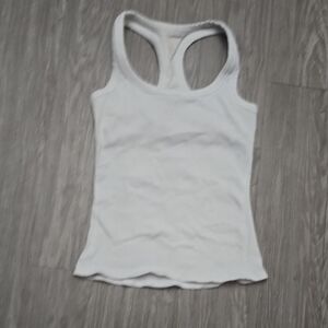 Alo Yoga White Ribbed Tank Bra With Cups M